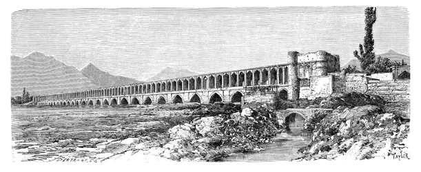 Le pont sur le Zendeh-Rud, Ispahan, Iran, 1895