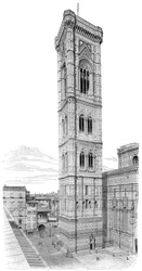 Le campanile de la Basilique de Santa Maria del Fiore, Florence, Italie, 1882