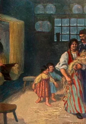 Les enfants la suivent joyeusement, 1917
