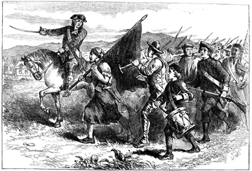 La foule à Springfield avec le drapeau noir, vers 1776-1781, vers 1880