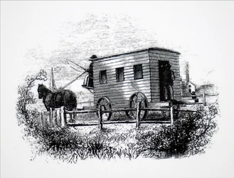Le premier wagon de passagers construit par George Stephenson