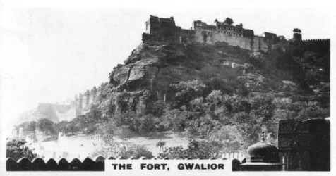 Le fort, Gwalior, Madhya Pradesh, Inde, vers 1925