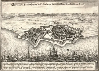 Les fortifications de Landskrona, Suède, capturées par les Danois pendant la guerre de Scanie