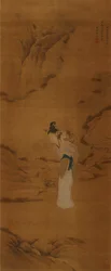 La déesse Magu avec un panier de fleurs, dynastie Qing 1645-1911