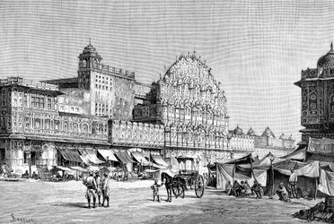 La rue principale à Jaipur, Inde, 1895