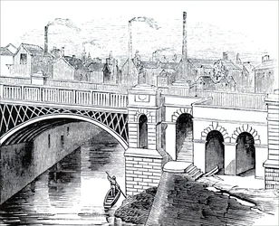 Le pont de fer sur la rivière Irwell