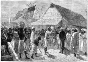 La rencontre entre Henry Morton Stanley et le Dr David Livingstone, Afrique, 19ème siècle