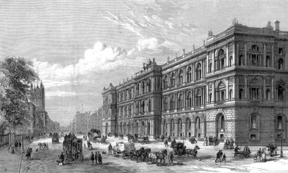 Les nouveaux bureaux de la Home and Colonial, Parliament Street, Westminster, Londres, 1875