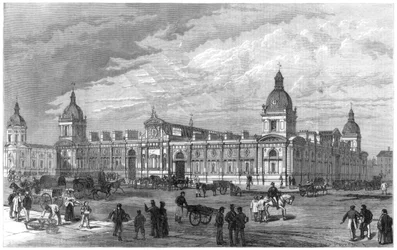 Le nouveau marché de la volaille métropolitaine, Smithfield, Londres, 1875
