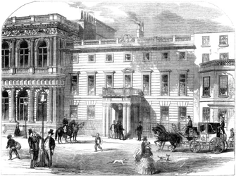 Le nouveau bureau du département de la guerre, Buckingham House, Pall Mall, Londres