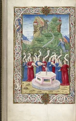Les neuf Muses avec Pégase et le mont Hélicon de Argumentum par Guarinus Veronensis, 1485-1499