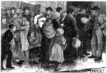Le bureau de prêt à Merthyr-Tydfil, Pays de Galles, 1875