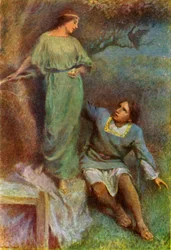 La paonne se transforma instantanément en jeune fille, 1917
