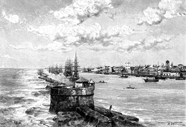 Le port de Recife, Brésil, 1895