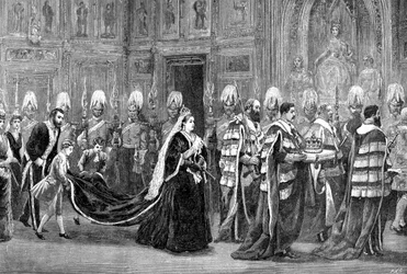 La procession royale au Palais de Westminster en route vers la Chambre des Lords