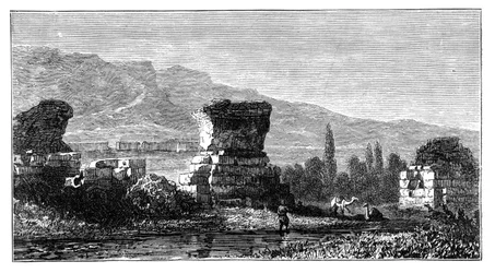 Les ruines de Sardes, Lydie, Turquie, vers 1890