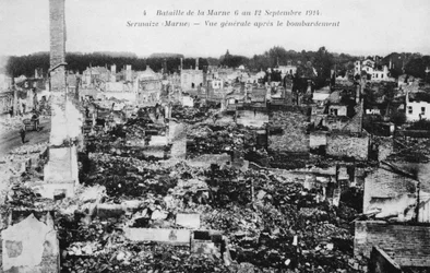 Les ruines de Sermaize-Les-Bains, France, Bataille de la Marne, Première Guerre mondiale, 1914