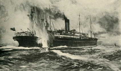 Le naufrage du SS Arabic, Première Guerre mondiale, 19 août 1915, vers 1920
