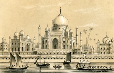 Le tombeau du favori du sultan Akbar Khan à Agra, 1847