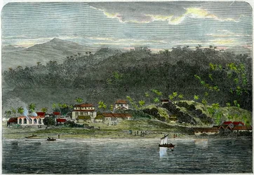 La ville de Morant, Morant Bay, Jamaïque, vers 1880
