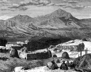 Le village de Gharzen et les montagnes du Kurdistan, 19ème siècle