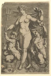 Thétis Debout avec Deux Tritons