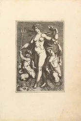 Thétis debout avec deux tritons
