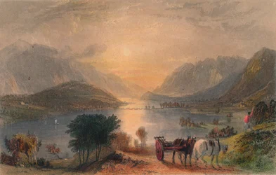 Thirlmere et Helvellen &c. depuis Raven Crag, vers 1830