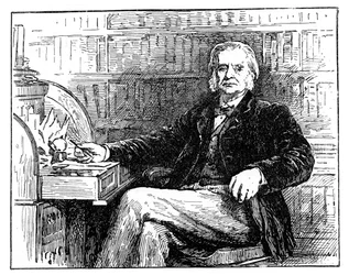 Thomas Henry Huxley, biologiste britannique, à son bureau, vers 1880