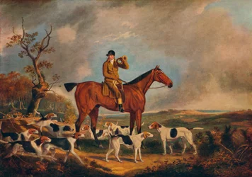 Thomas Oldaker sur Pickle avec ses chiens, 19e siècle, 1922