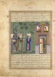 Trois hommes devant un château, folio d