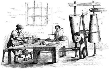 Lancer un vase en terre cuite, vers 1860