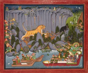 Chasse au tigre de Ram Singh II, vers 1830-1840
