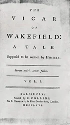 Page de titre de The Vicar of Wakefield, 1766