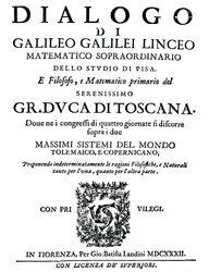 Page de titre du Dialogo, par Galilée, 1632