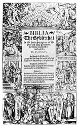Page de titre de la Bible Coverdale, 1535, 1926