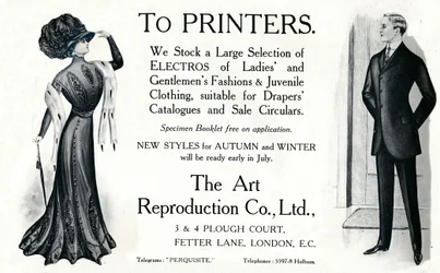 Aux imprimeurs - Publicité de The Art Reproduction Co., Ltd, 1909