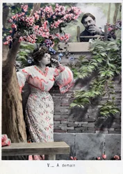Demain, carte postale française vintage
