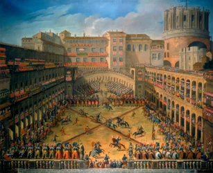 Tournoi dans une cour du Vatican, Rome, 1565