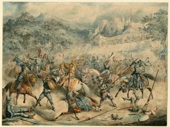 Tournoi de chevaliers montés, 1840