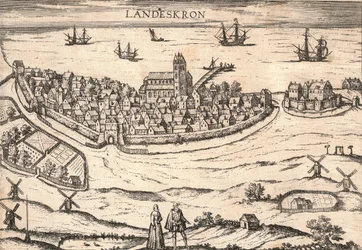 Ville de Landskrona, Suède, années 1580