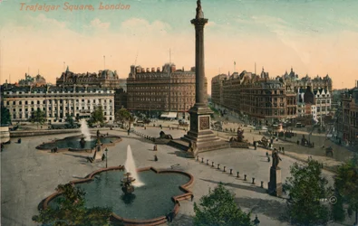 Trafalgar Square, Londres, vers 1900