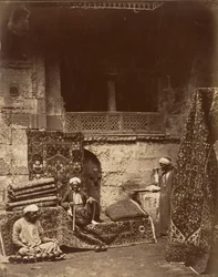 Bazar de tapis turcs, Le Caire, vers 1880