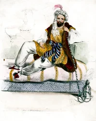 Homme turc fumant une chicha, 19e siècle