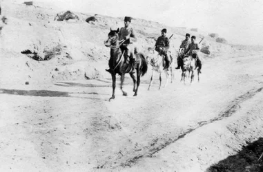 Soldats turcs quittant Mossoul, Mésopotamie, Première Guerre mondiale, 1918
