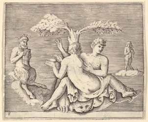 Deux amants avec Pan, publié vers 1599-1622