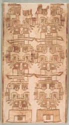 Deux fragments de textile avec des têtes à crocs, 500-200 av. J.-C.