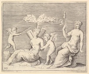 Deux femmes et deux cupidons, publié vers 1599-1622