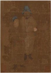 Deux figures masculines, debout, dynastie Ming, 17e siècle