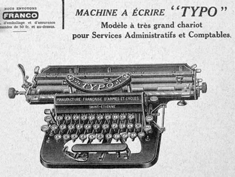 Typo, publicité pour machine à écrire, 20ème siècle